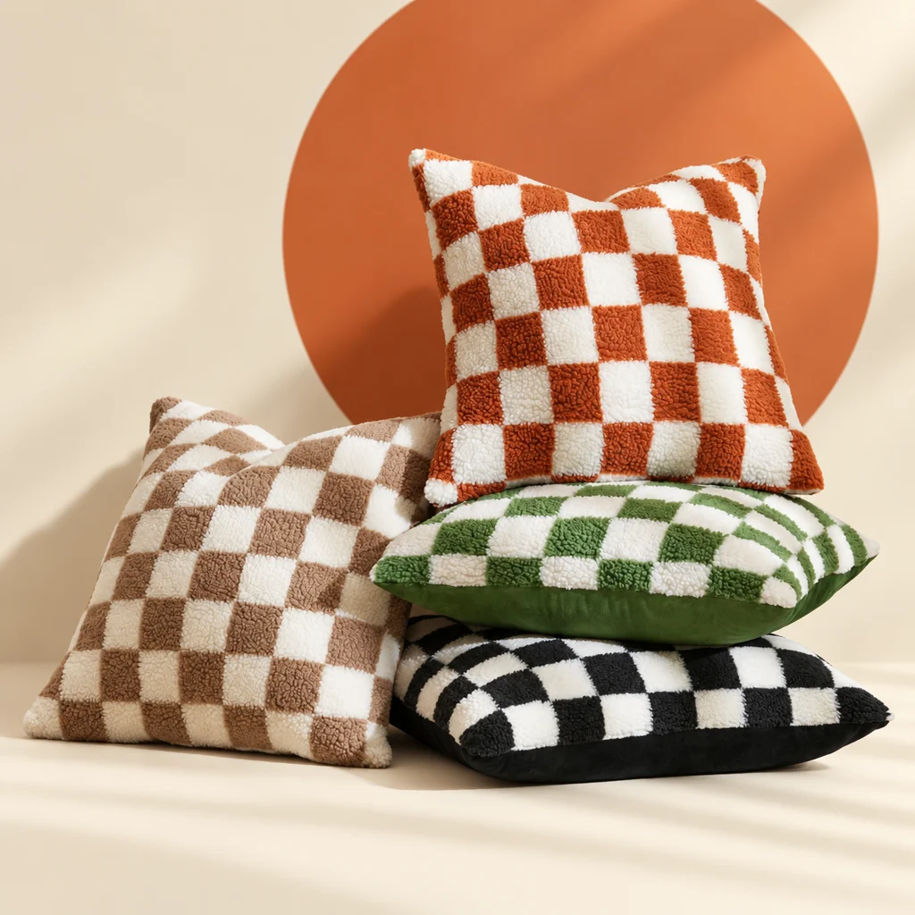 Checkerboard Pillow Cases — styled product visualisation