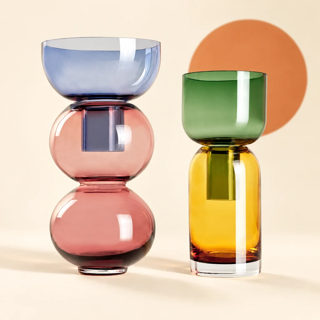 Cloudnola Reversible Glass Vase (Set of 2) — styled product visualisation