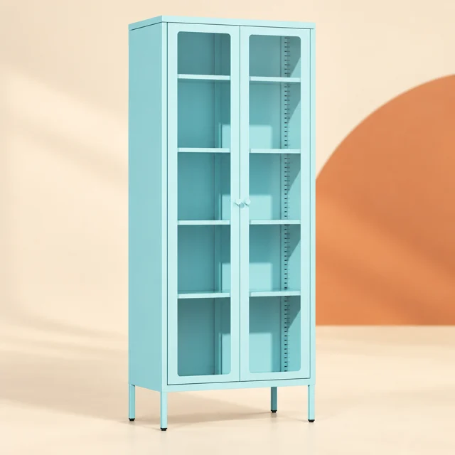 Crownland Metal Storage Cabinet — styled product visualisation