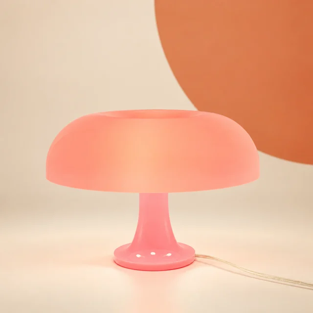 Light Pink Mushroom Lamp — styled product visualisation
