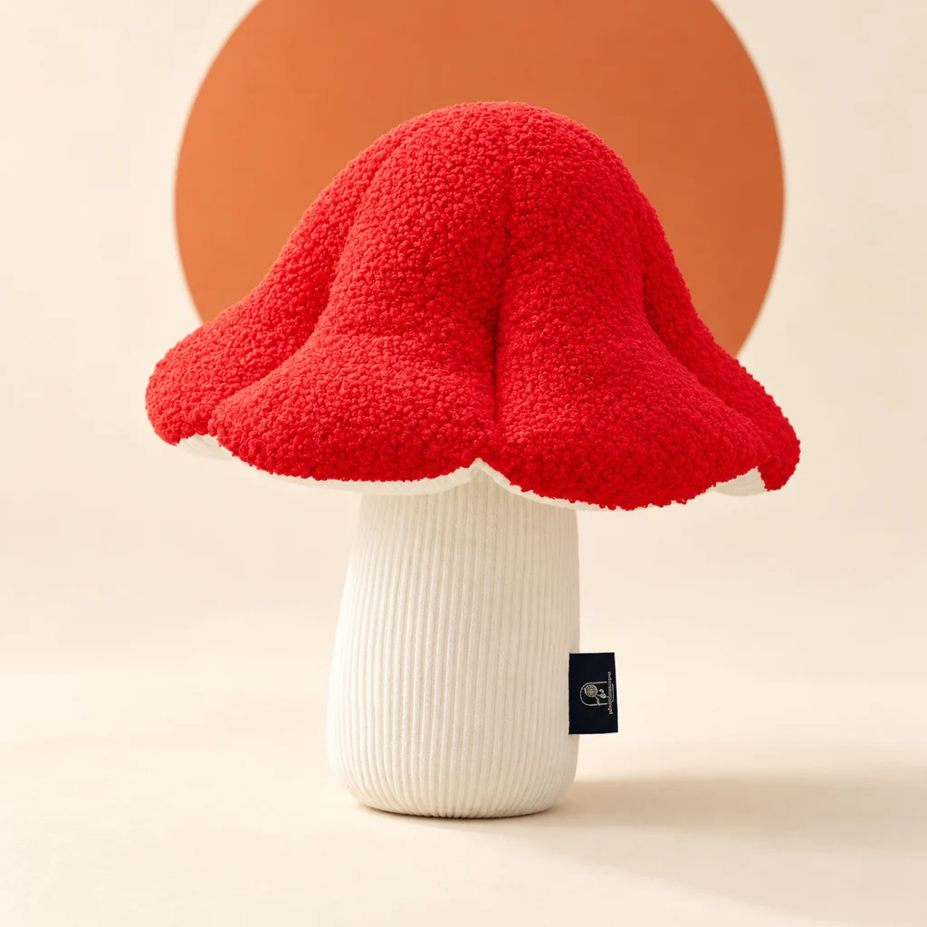 Mushroom Throw Pillow — styled product visualisation