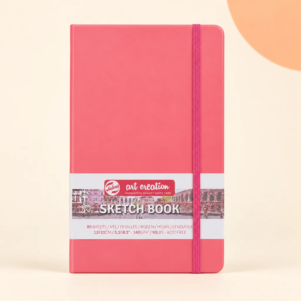 Talens Art Creation Coral Sketchbook (13 × 21 cm) — styled product visualisation