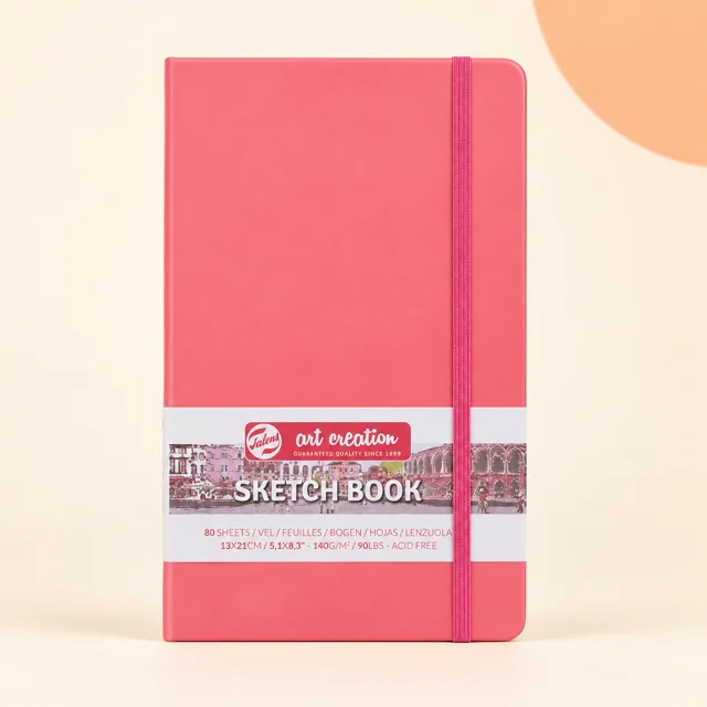 Talens Art Creation Coral Sketchbook (13 × 21 cm) — styled product visualisation