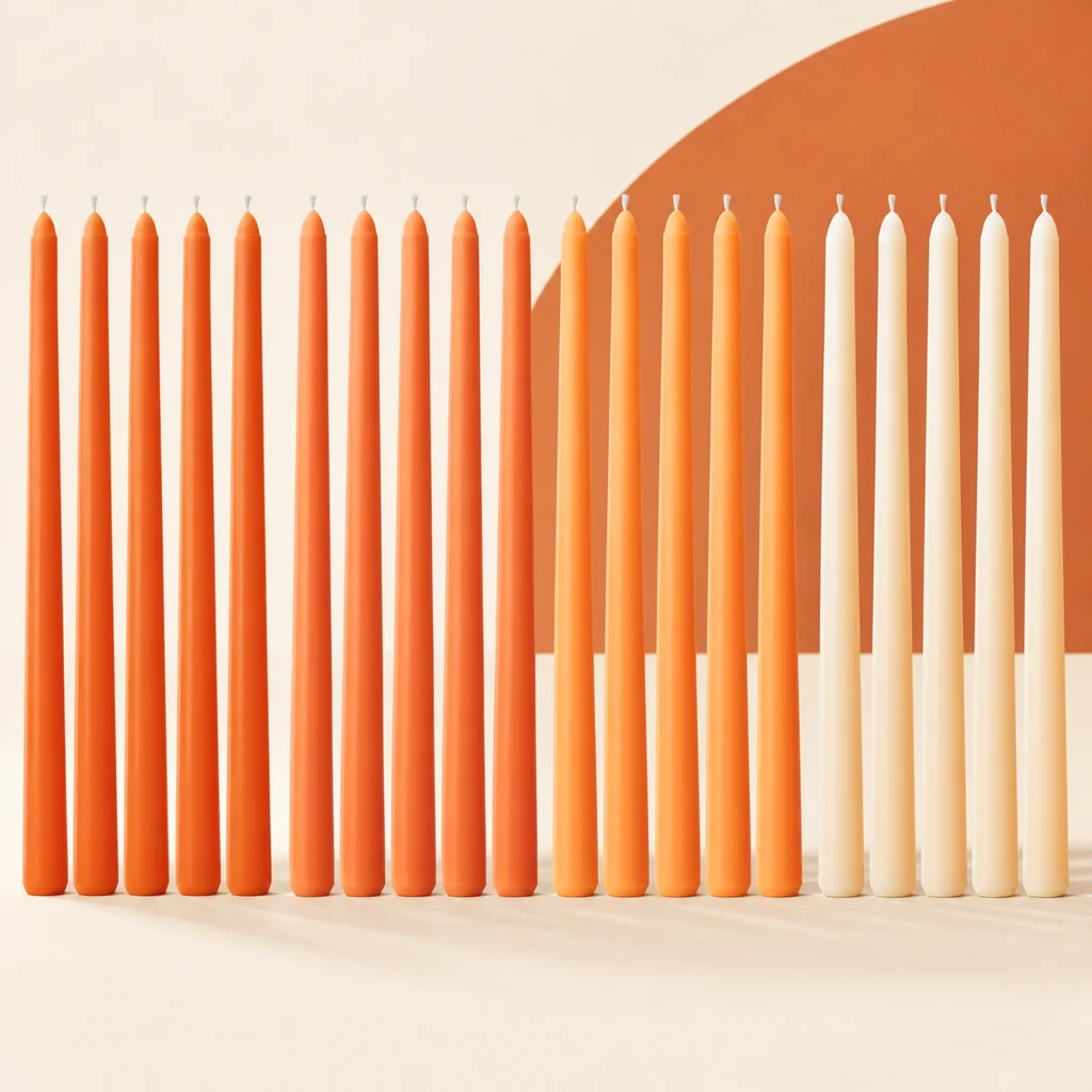 Viyffo Orange Taper Candles (Set of 20) — styled product visualisation